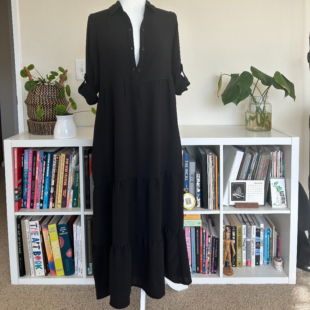 MAX STUDIO Long Tab Sleeve Shirtdress